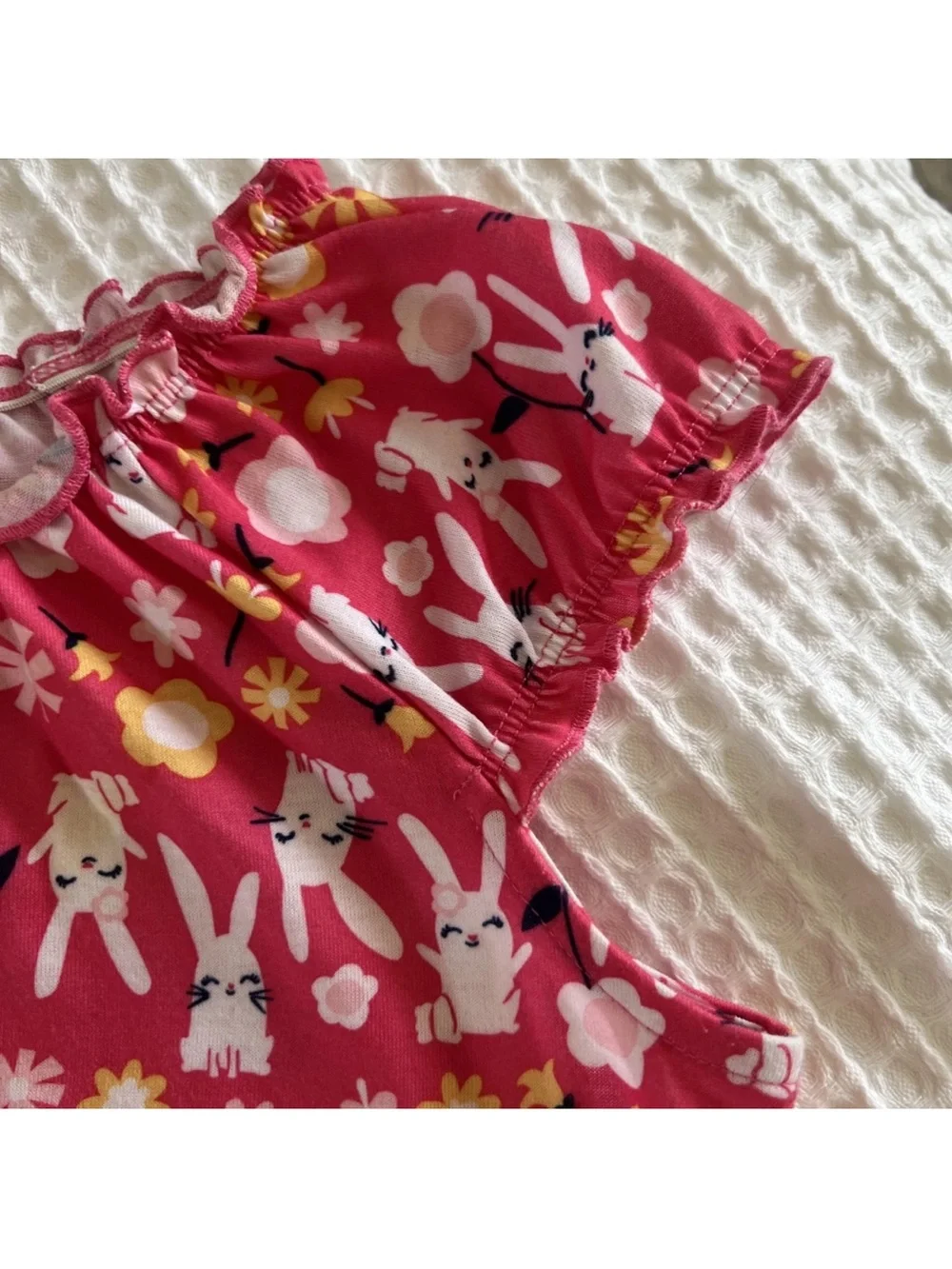 Gymboree pink Bunny & Floral Ruffle Neck Nightdress L(10-12)